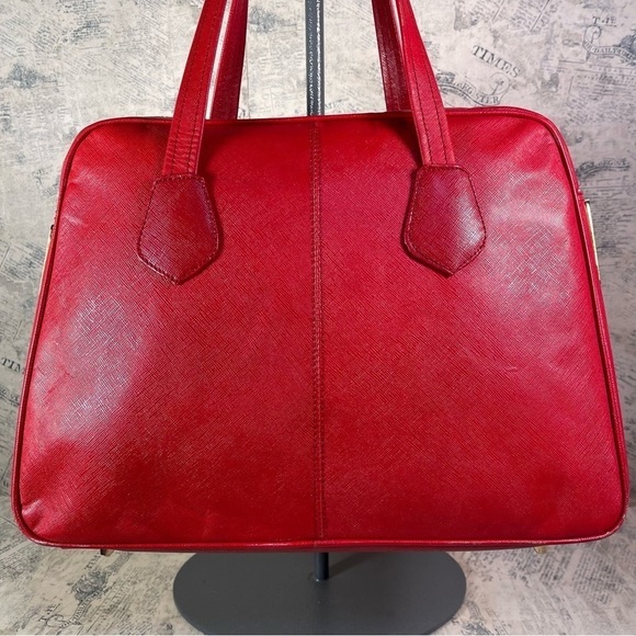 Valerie Stevens Red Leather Satchel Bag - Picture 4 of 16